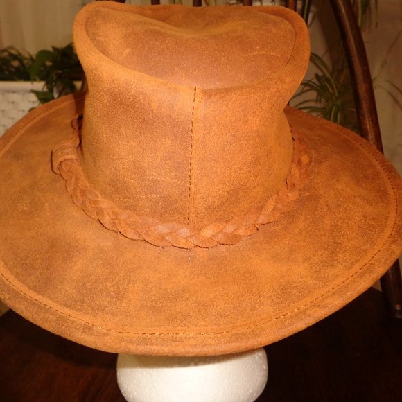 FIRM New Minnetonka Outback Distressed Leather Hat S Brown main image 11